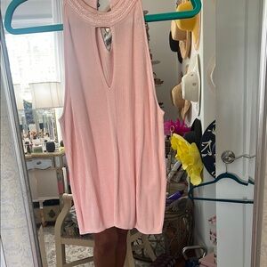 White House Black Market Pink Cut Out Tank Top